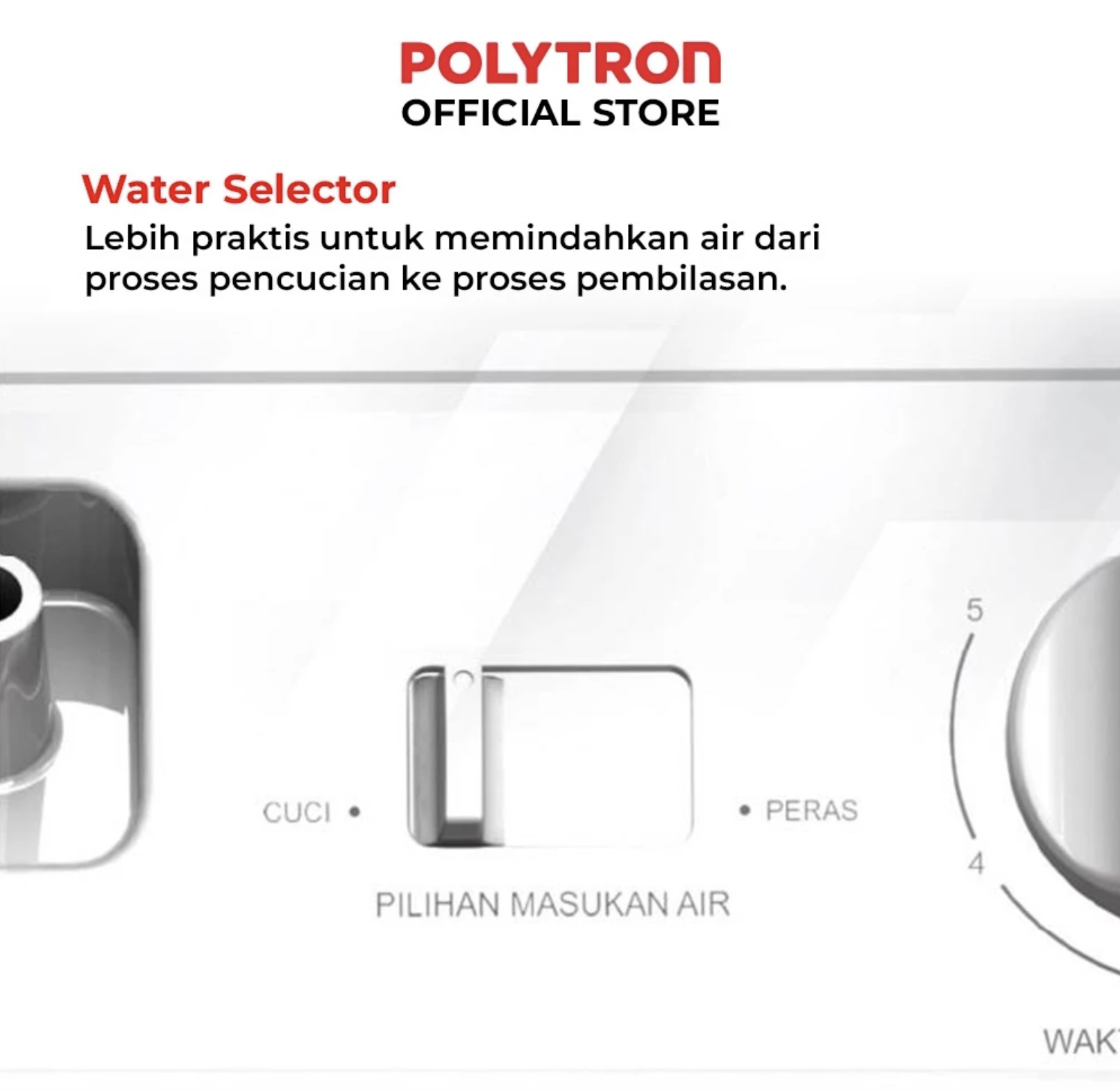 Hartono Istana Teknologi Polytron Mesin Cuci 2 Tabung Giant Series Hijab 10 kg PWM 1076G