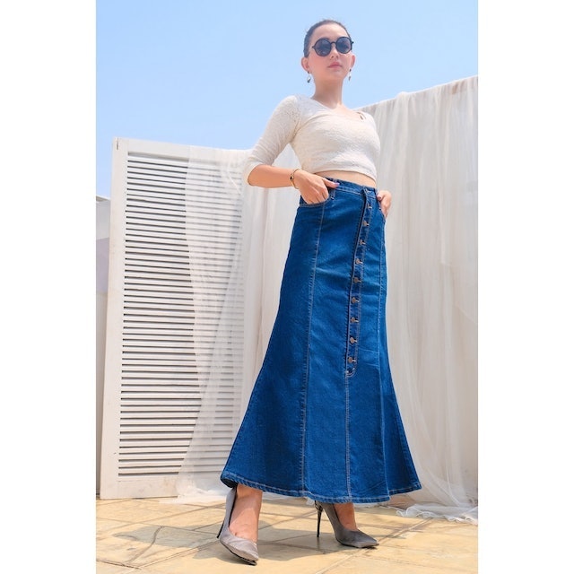 Rok Duyung Panjang Jeans Jumbo Wanita Kc Full 3