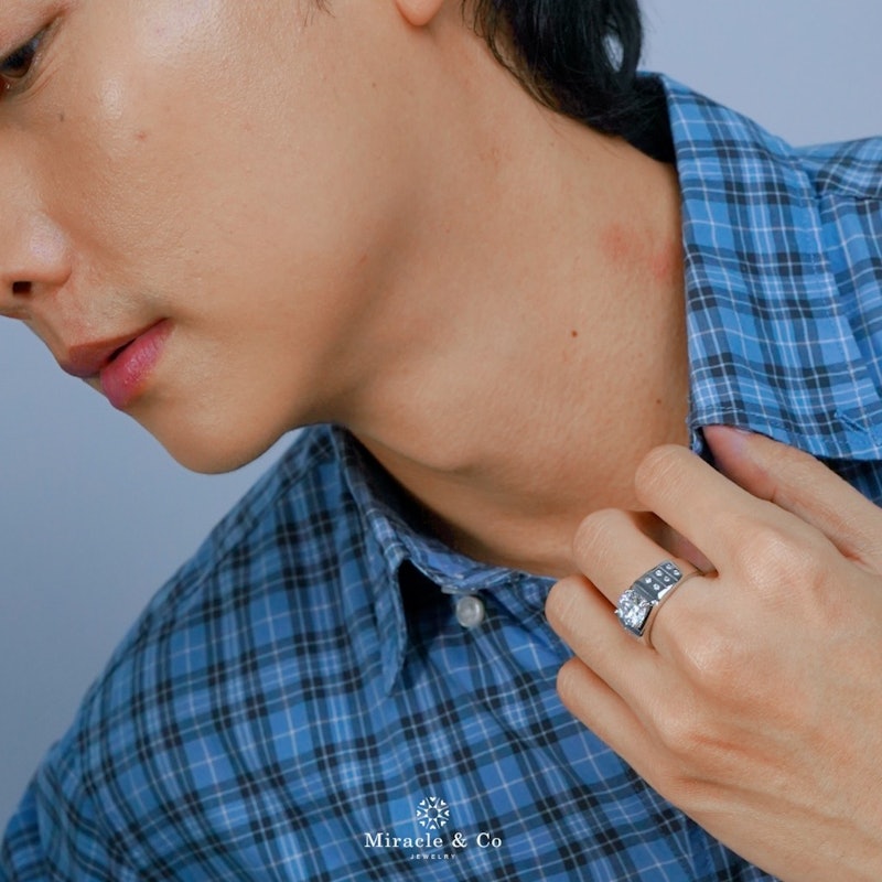 Miracle & Co Cincin Pria Square Dush Men