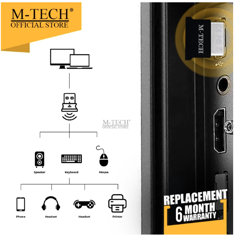  M-Tech Bluetooth Dongle V5.0 Adapter  BT-05