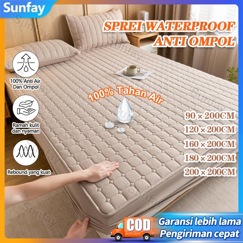 Sunfay Sprei Waterproof Anti Ompol Bamboo Shield