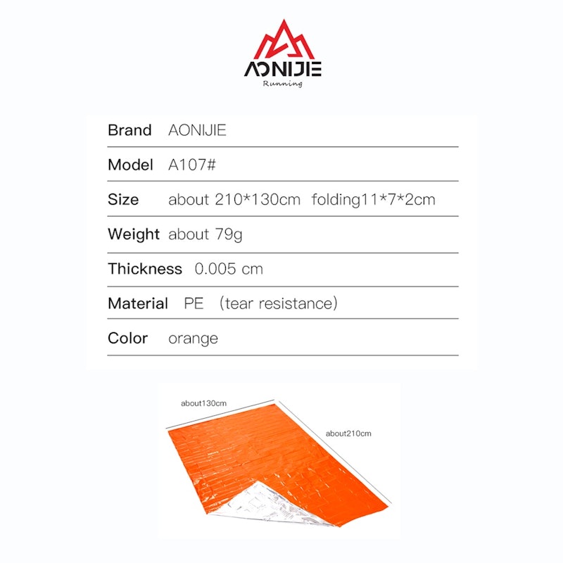 AONIJIE Emergency Thermal Blanket 5