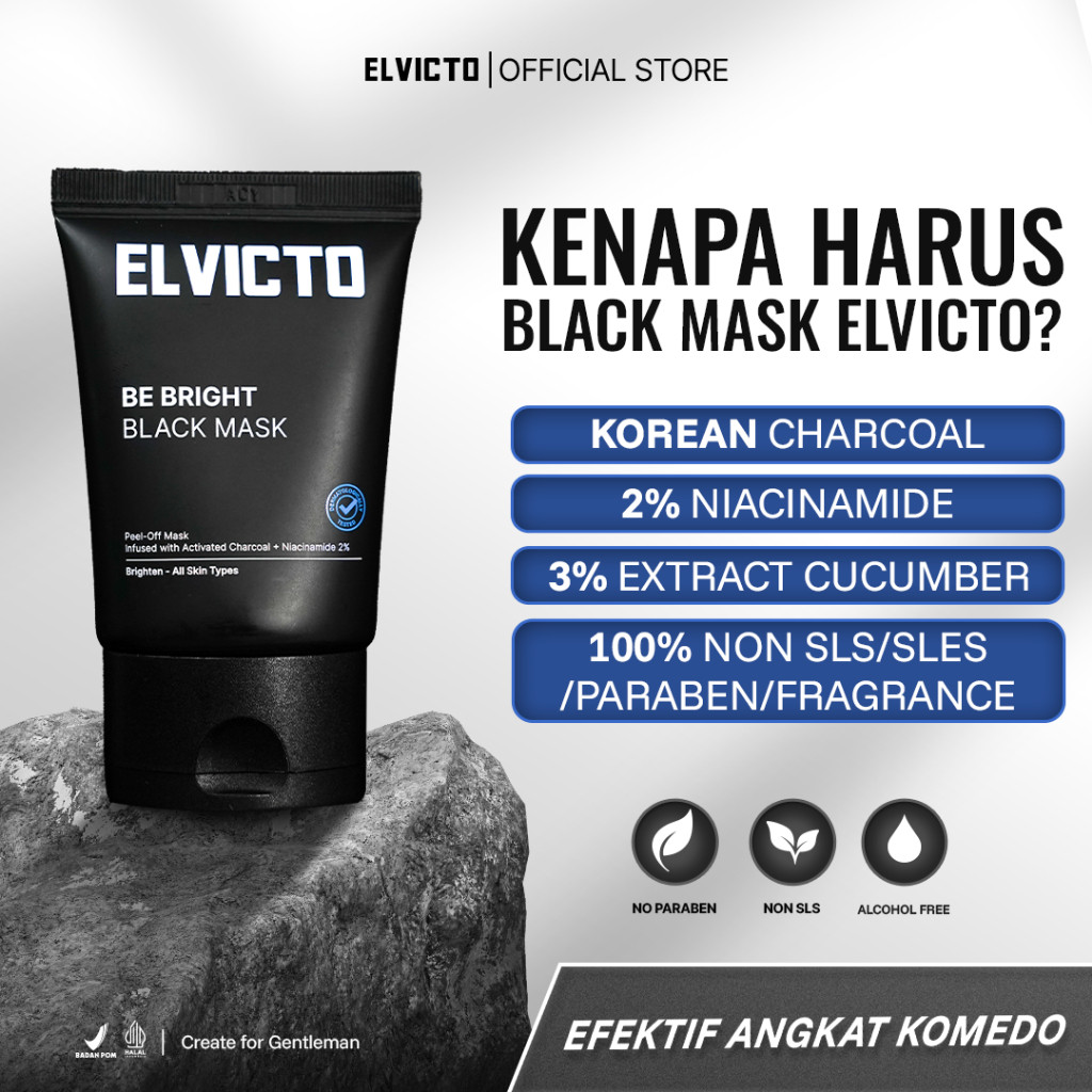 Gizi Indonesia ELVICTO Be Bright Black Mask