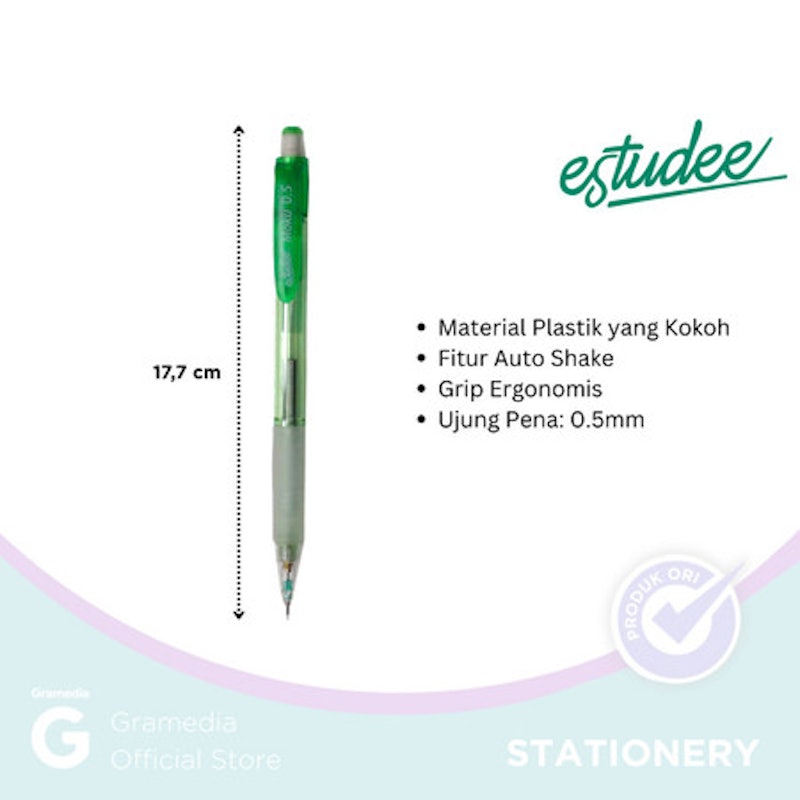 Estudee Moku Pensil Mekanik Auto Shake 0.5 mm 3