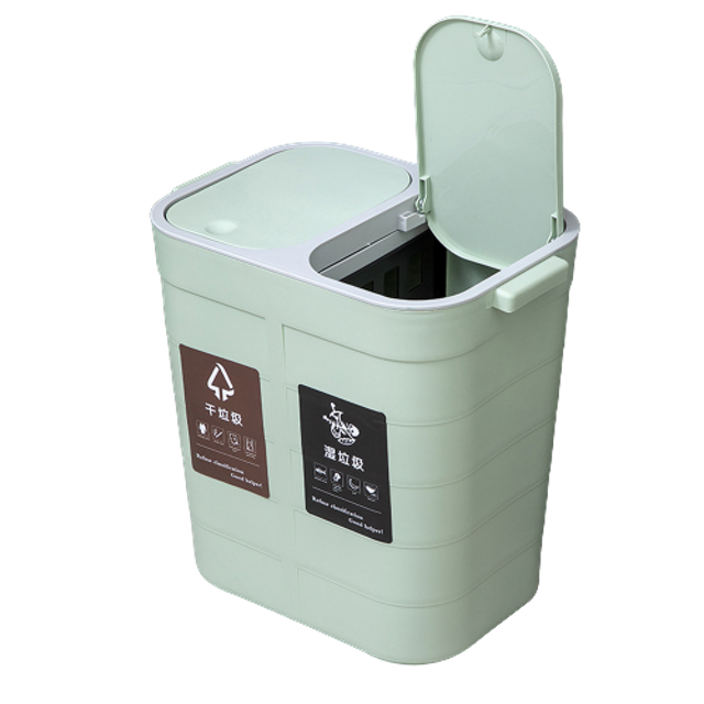 Oxihom Tempat Sampah 2 Lubang dengan Tutup Recycling bin CZS886