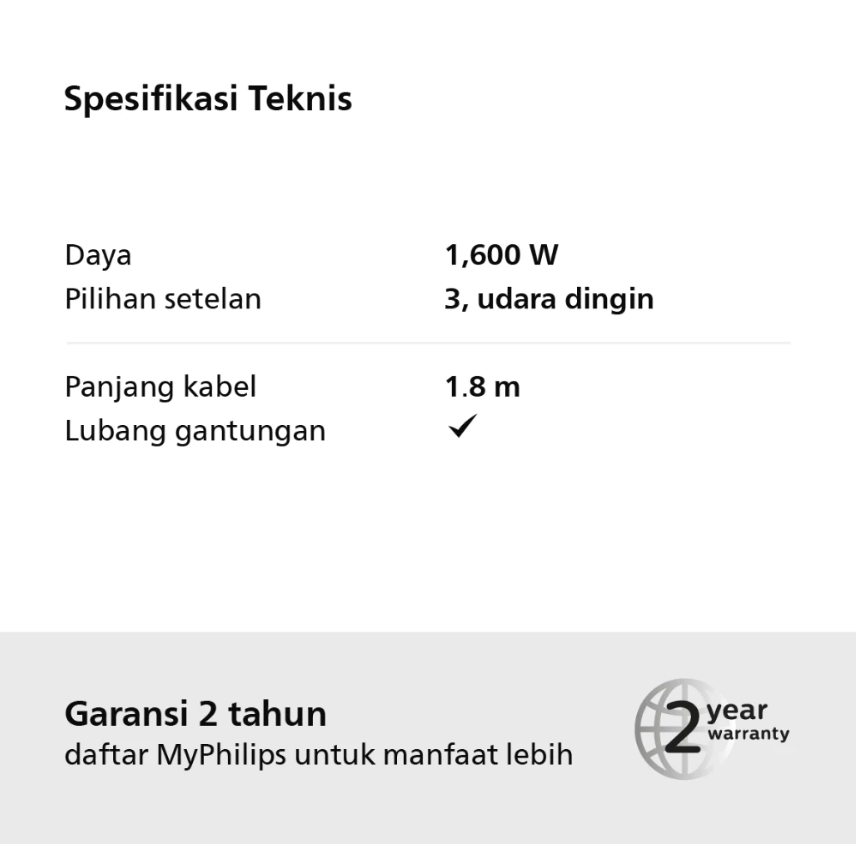 Philips Electronics Philips Hair Dryer 3000 Series  BHD308/10