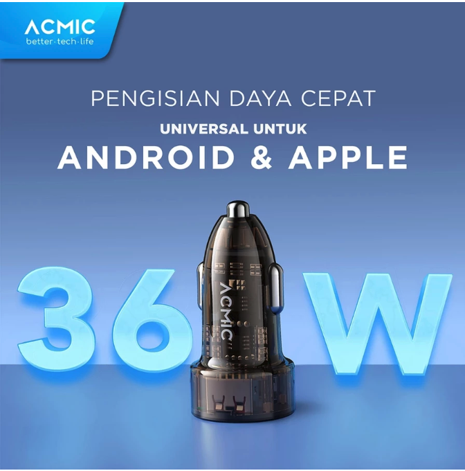ACMIC Elektronik Indonesia ACMIC Dual USB 36 Watt Car Charger CC02PRO