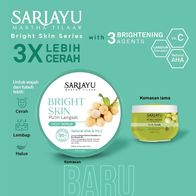 Martina Berto Sariayu Bright Skin Putih Langsat Body Scrub