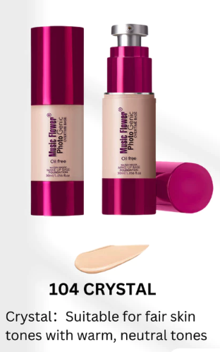 Guangdong Qincai Cosmetics Technology Music Flower Photo Genic Liquid Foundation Powerstay 104 Crystal