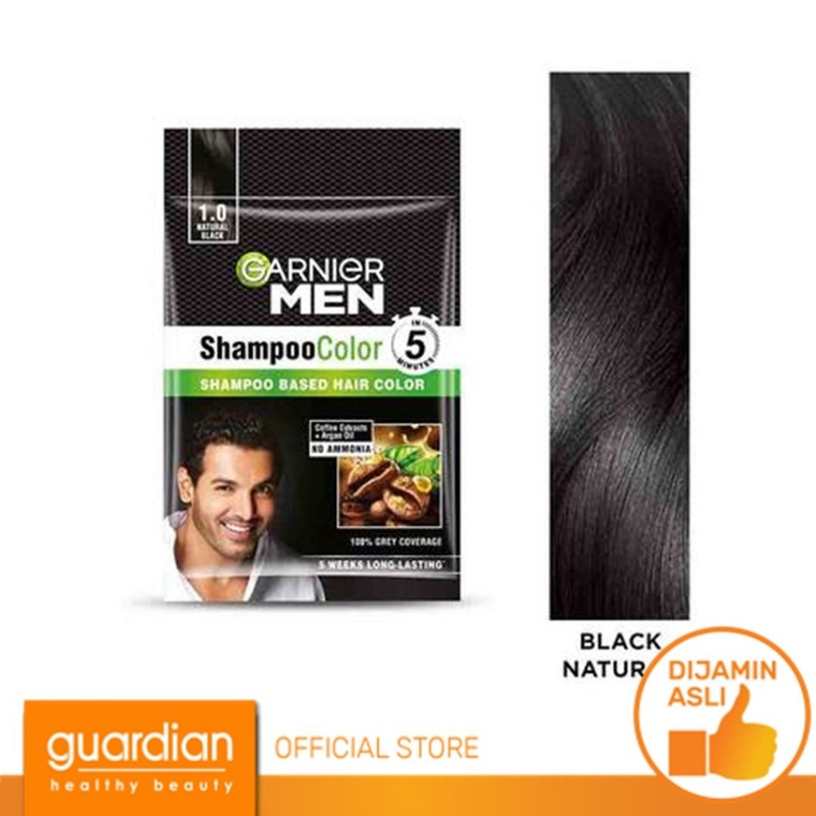 L'Oreal  Garnier Men Shampoo Color 1.0 Hitam Alami