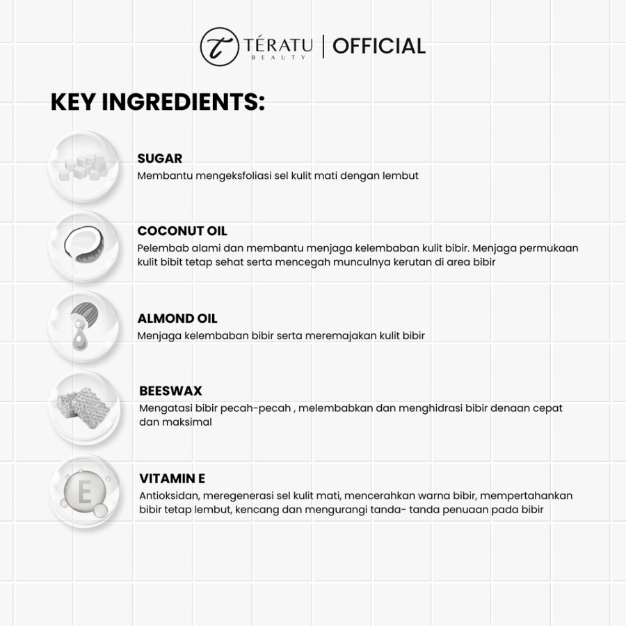 Fandi Universal Kosmekreasi Tératu Beauty Weekly Exfoliating Sugar Lip Scrub