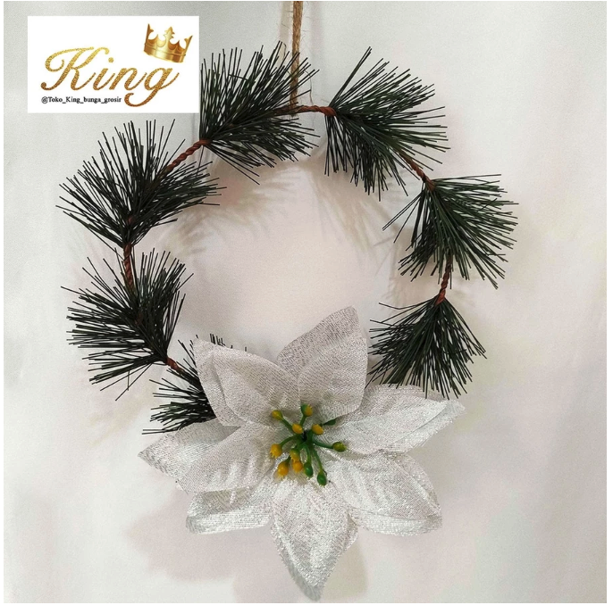  Christmas Flower Ponsentia Pine Garland Wreath