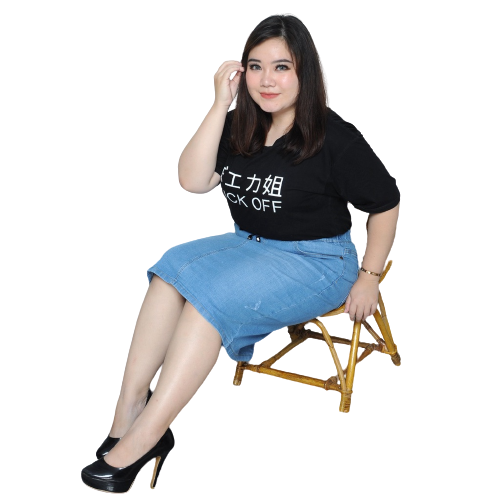 Rok Pendek Jeans Jumbo Wanita Pinggang Karet
