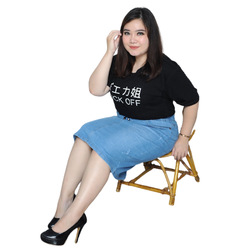 Rok Pendek Jeans Jumbo Wanita Pinggang Karet 2