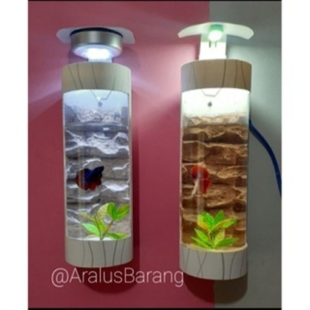Aquarium Dinding Tabung Lampu LED