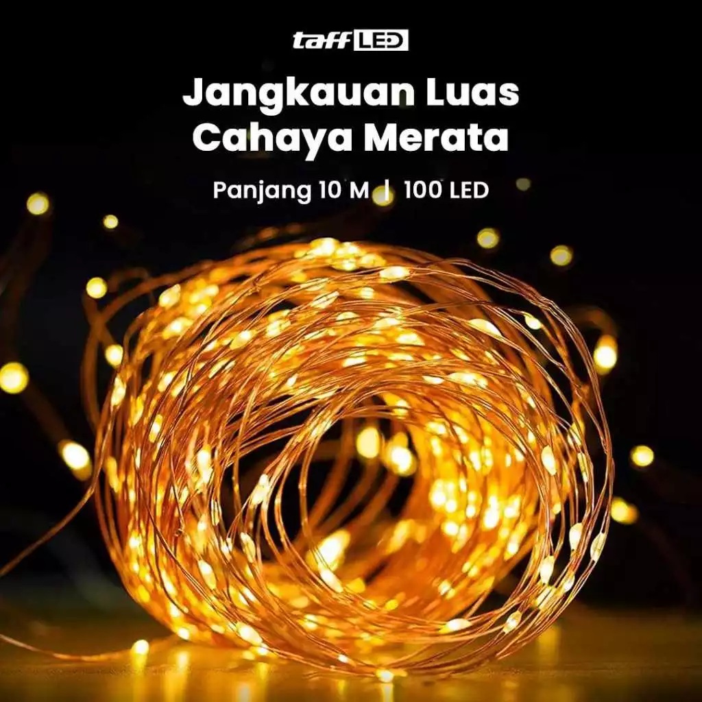 Taffware Indonesia TaffLED Lampu Hias Dekorasi 100 LED with Solar Panel  M071