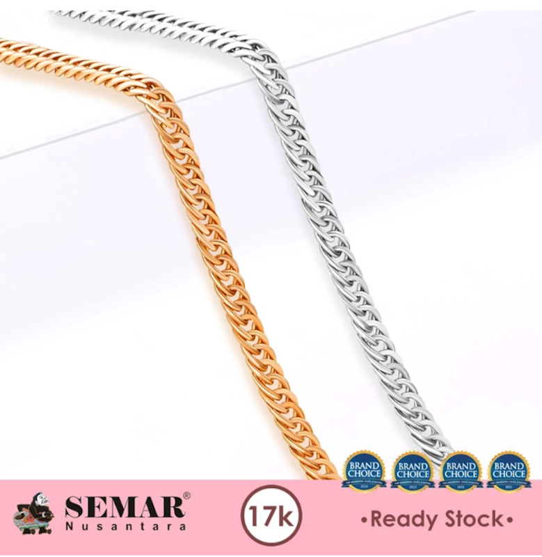 Semar Nusantara Kalung Emas Hollow Classic Chain Gold 17K 3