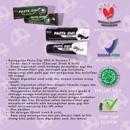 SR12 Herbal Perkasa SR12 Skincare Pasta Gigi Siwak dan Sirih