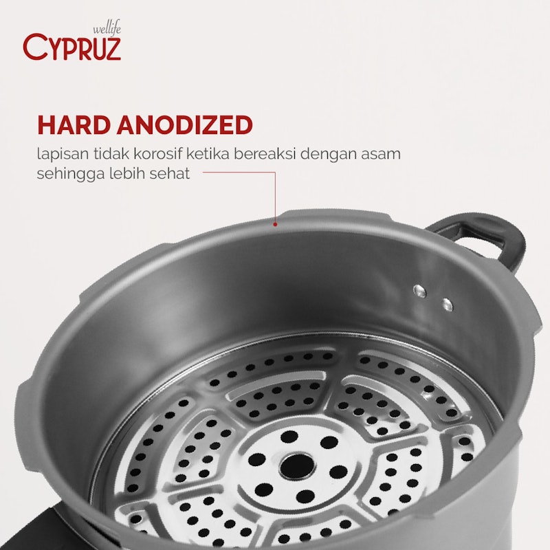 Cypruz Panci Jumbo Pressure Cooker Multifungsi 12L 4