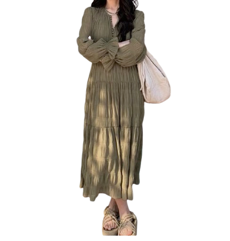 Gaun Panjang Sifon Hijau 1