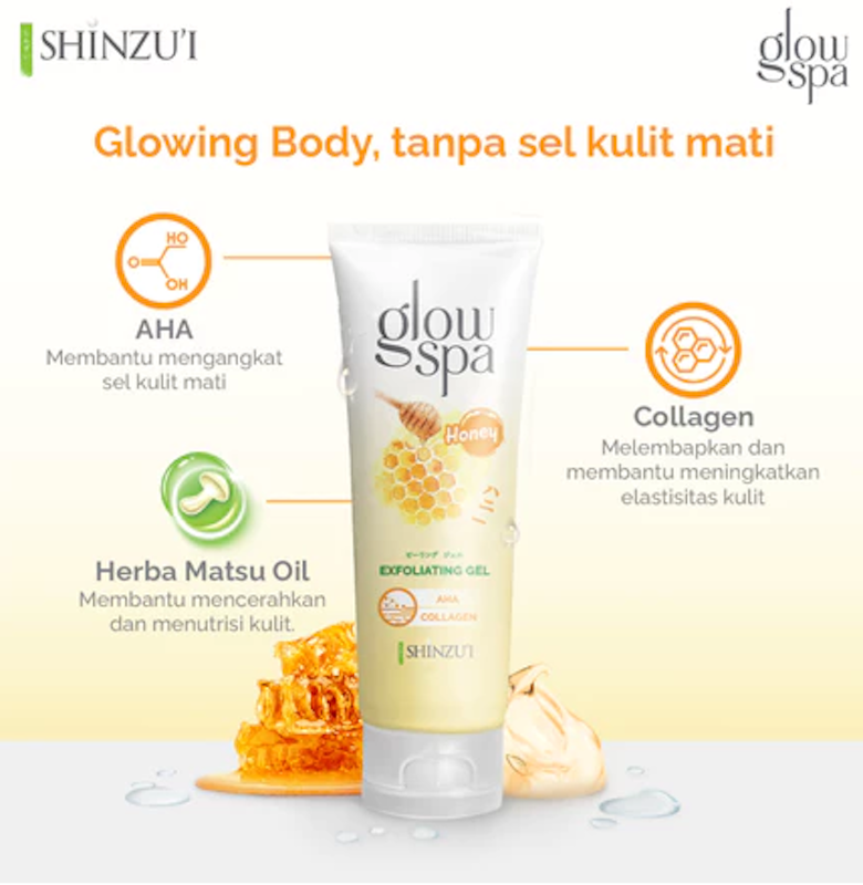 Shinzui Glow Spa Exfoliating Gel Honey 130ml 3