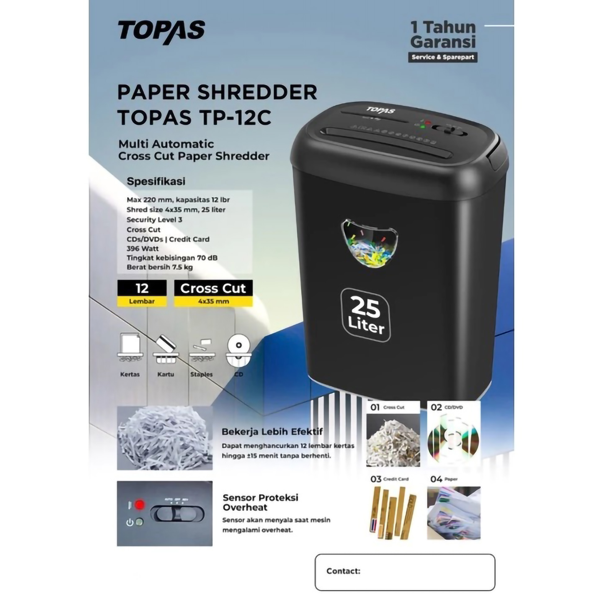 ASABA GROUP TOPAS Paper Shredder TP-12C