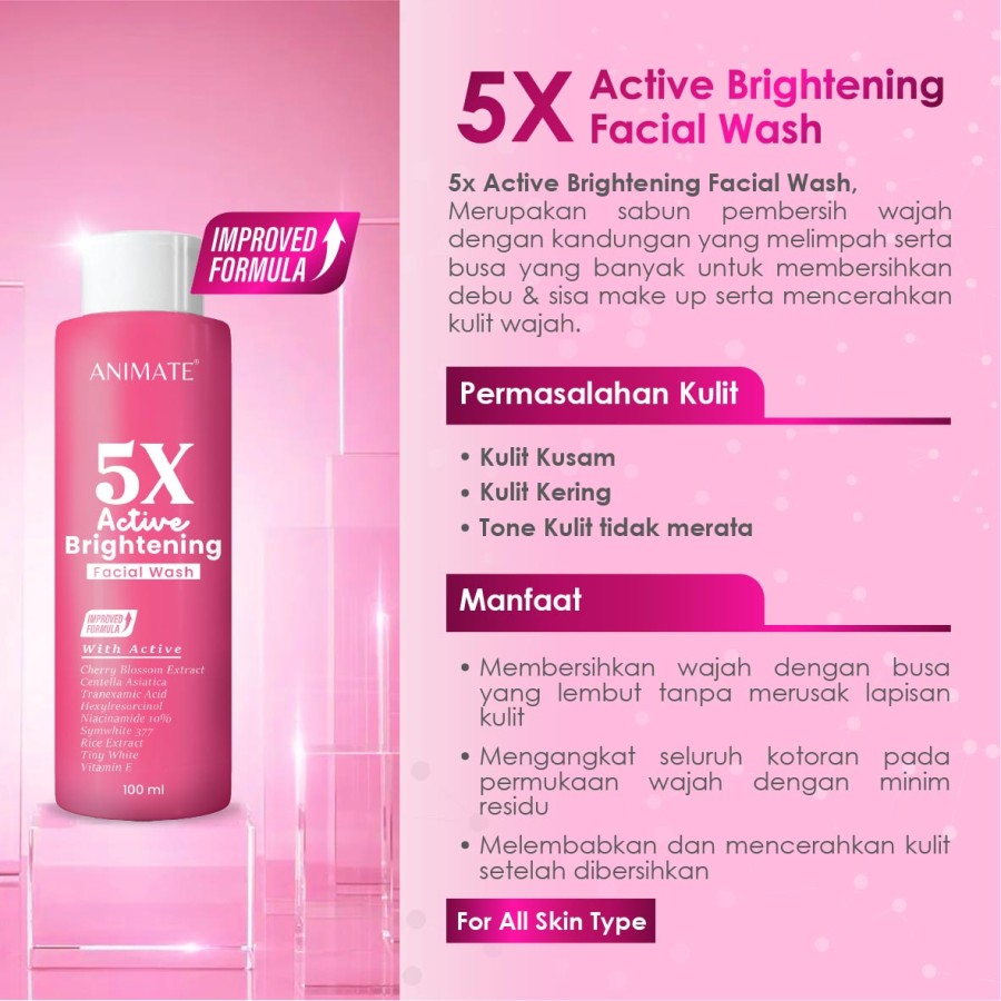 Pesona Estetika Internasional Animate 5x Active Brightening Facial Wash