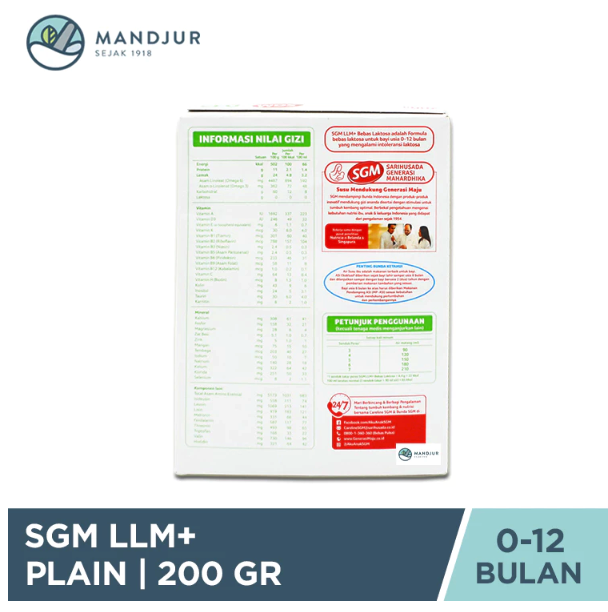 Sarihusada Generasi Mahardika SGM Bebas Laktosa LLM+