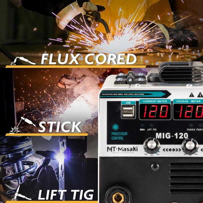  MT MASAKI 3in1 Welding Machine IGBT DC Inverter Mig 120A