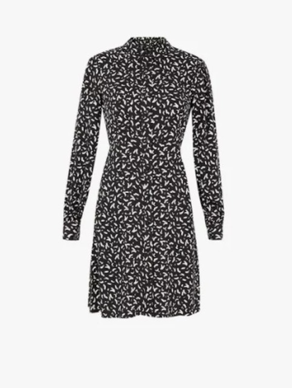 Printed Mini Shirt Dress 4