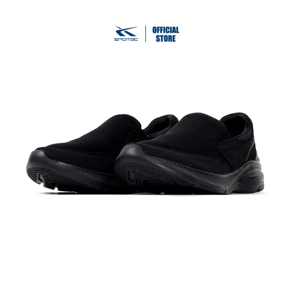 Spotec Walking Fiat Sepatu Sneakers Slip-On Hitam Hitam 2