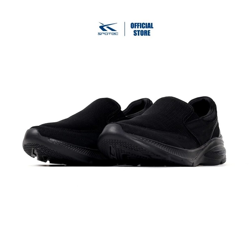 Spotec Walking Fiat Sepatu Sneakers Slip-On Hitam Hitam 2