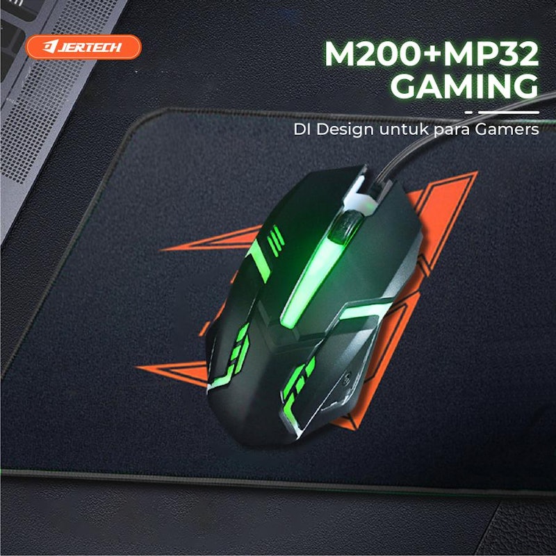Jertech Bundle Mouse Gaming M200 Plus Mousepad MP32 2