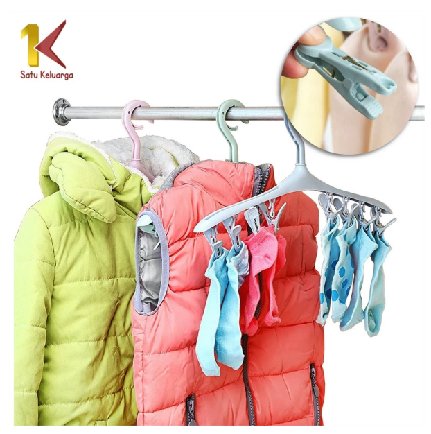  Satu Keluarga Hanger Baju Jepitan 8IN1  C281