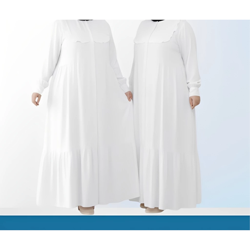 Garede Gamis Jumbo Crinkle Putih 3