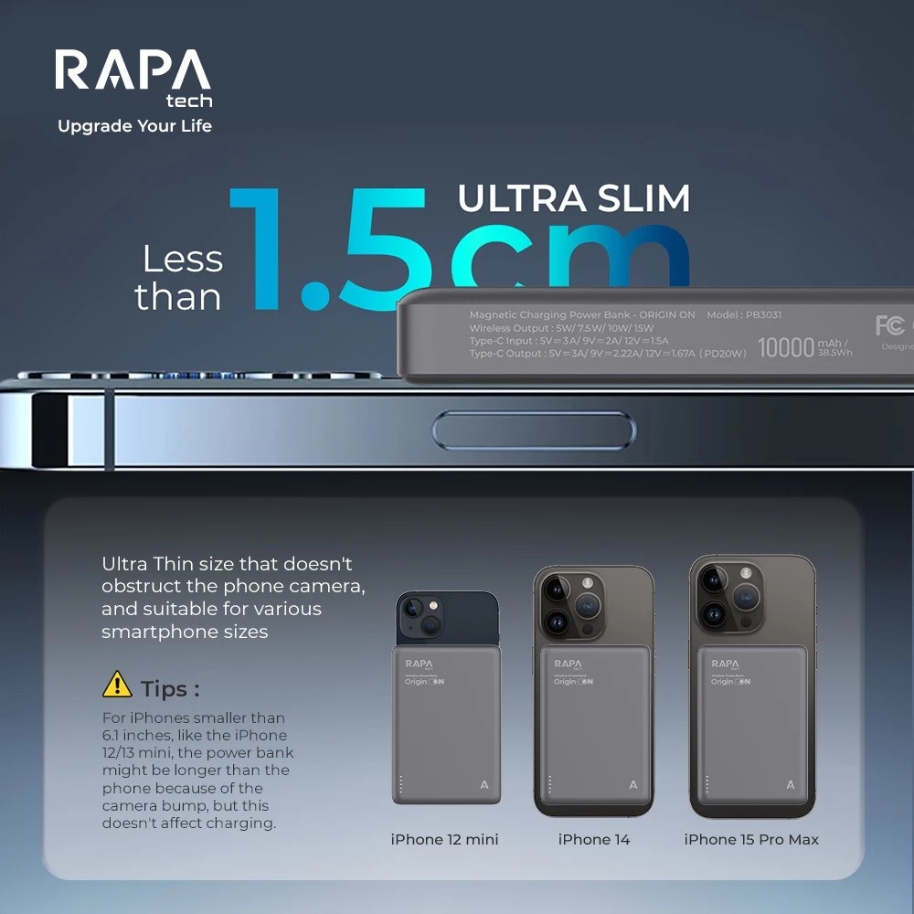 Satu Bisnis Indonesia RAPAtech Powerbank Origin On 5.000 mAh