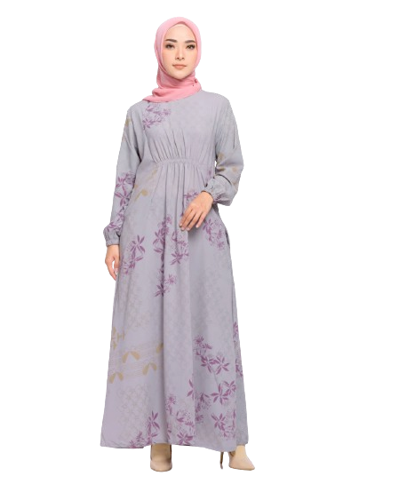 ZM Zaskia Mecca Gyan Grey Gamis