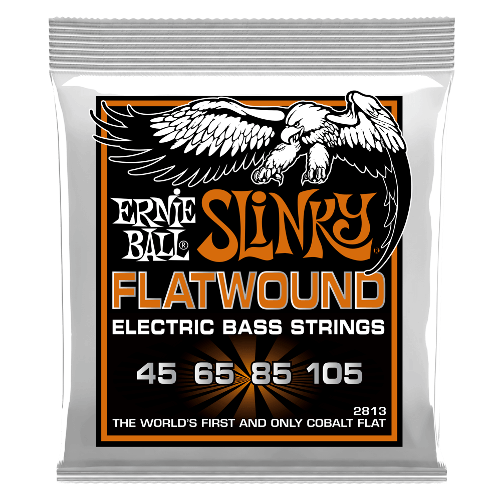 Ernie Ball Hybrid Slinky Cobalt Flatwound Electric Bass Strings 45-105 1