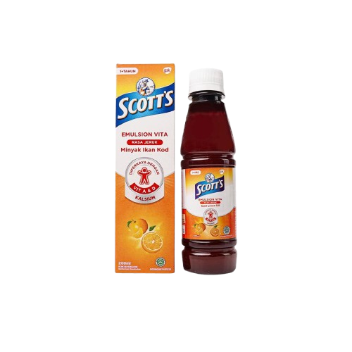 Scott’s Emulsion Vita Rasa Jeruk dengan Vitamin A dan D + Kalsium