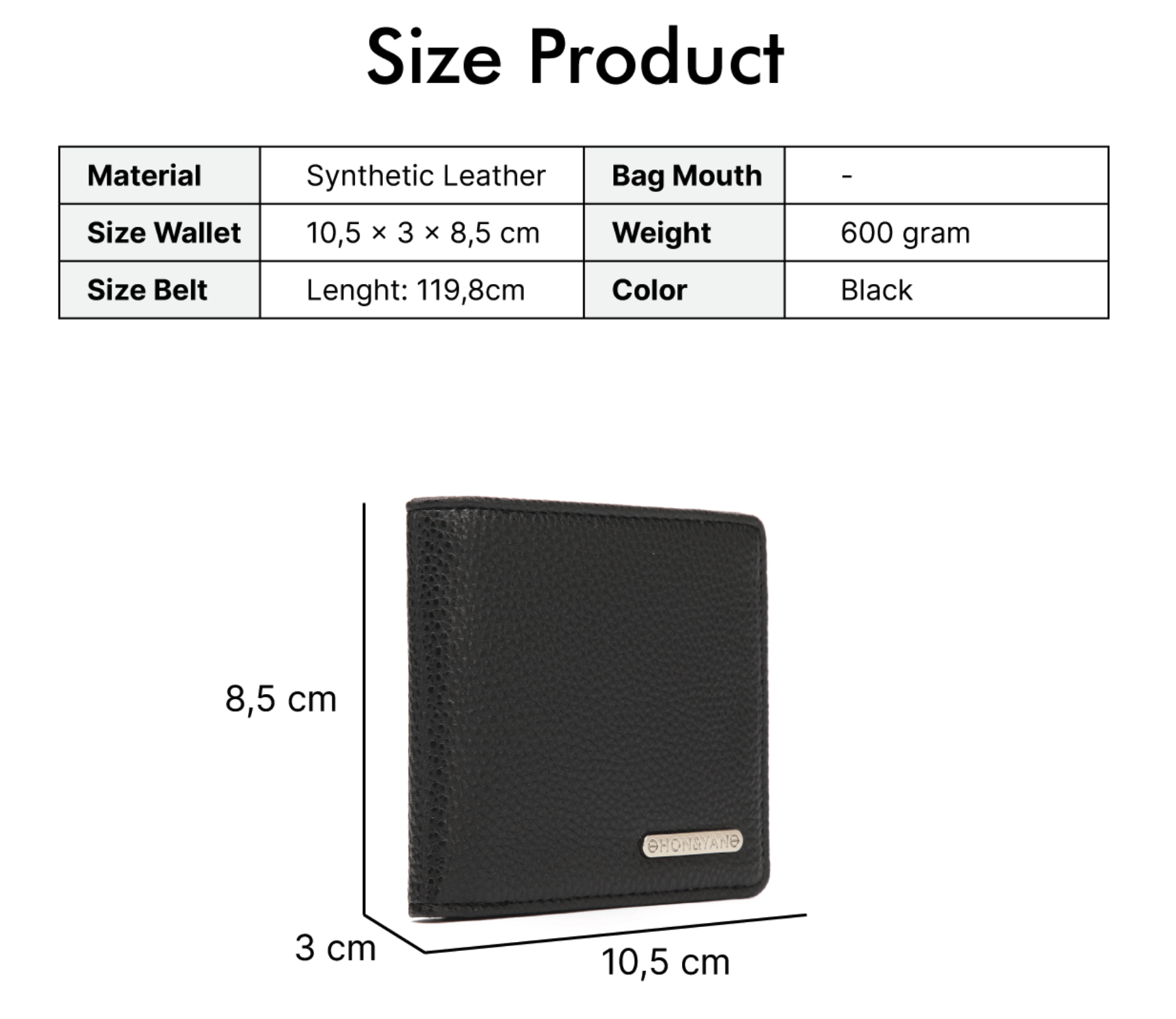 HON & YAN  Gift Set Dompet Pria Dan Ikat Pinggang Pria