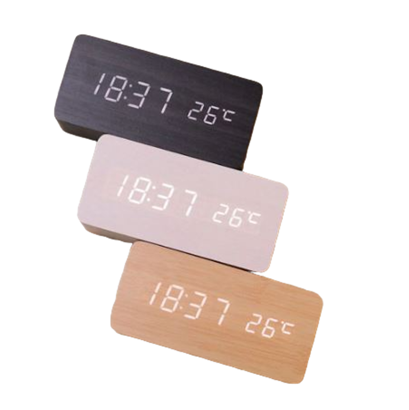 Digital Smart Clock Wood 1