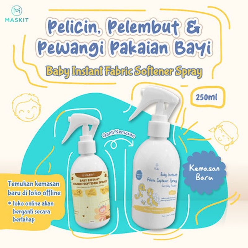 Maskit Baby Instant Fabric Softener Spray Soft Baby Powder 2