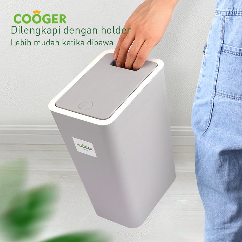 COOGER Tempat Sampah Tutup Aesthetic Multifungsi