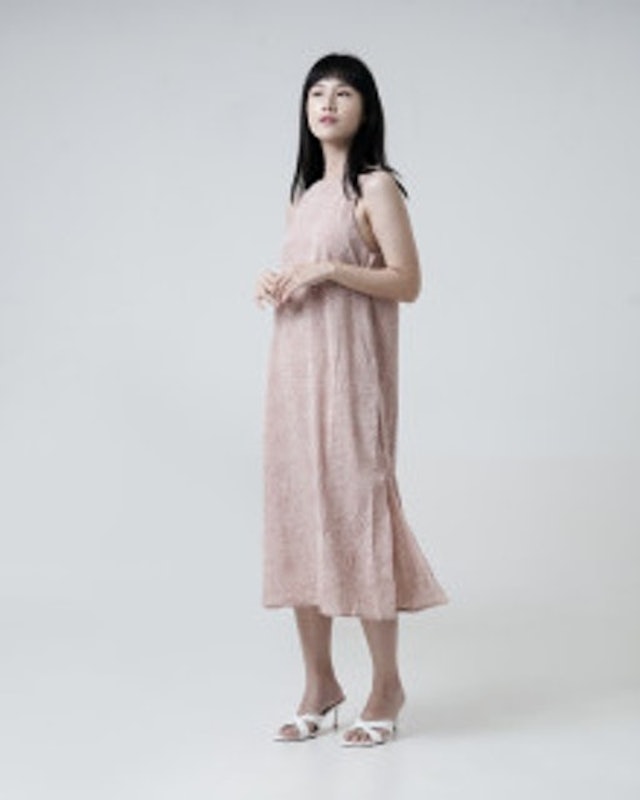 Thalia Printted Midi Slit Dress – Pink 5