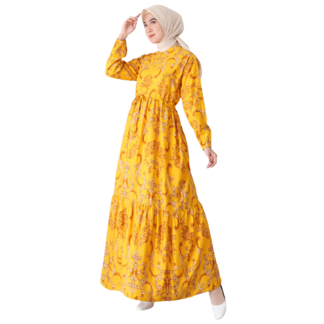 Gamis Rayon Premium Motif Batik  ｜ FDM166