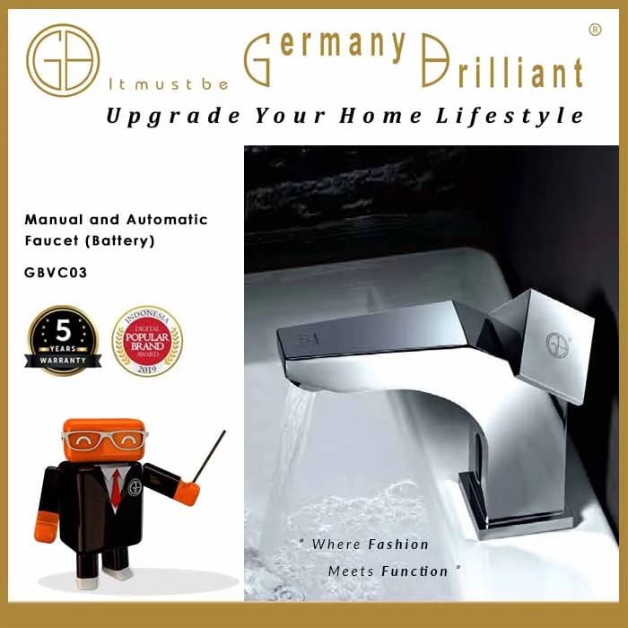 Germany Brilliant Sanitaryware Germany Brilliant Manual and Automatic Faucet (Battery) GBVC03