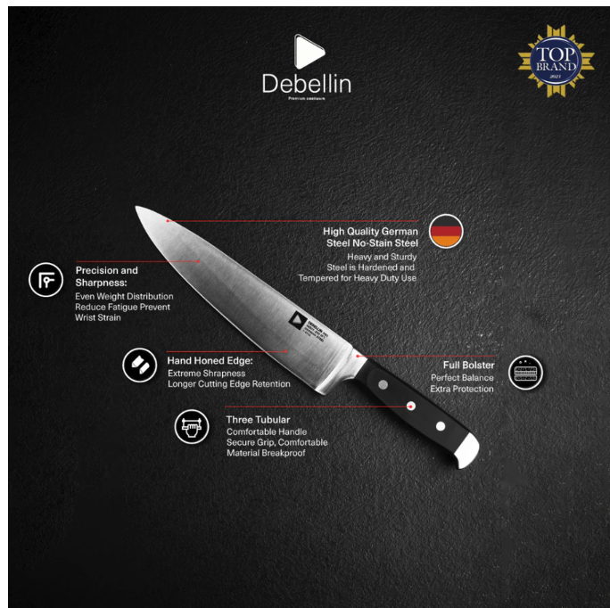 Debellin Messer Pro Chef Knife 8"
