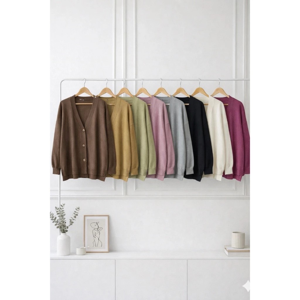  Dailyofprincess Kahiyang Cardigan Wanita Oversize Rajut Katun