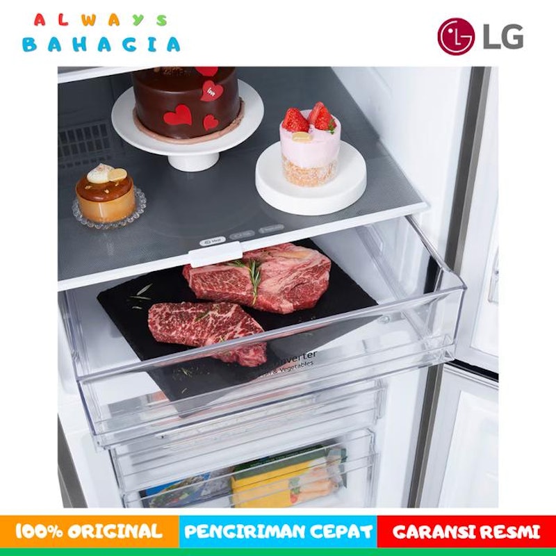 LG Kulkas Bottom Freezer 363L / 335L GN-B389FLDM