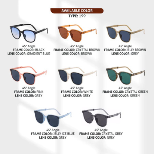  Colore.in Kacamata Hitam Lipat Sunglasses Foldable Anti UV Crystal Brown 199